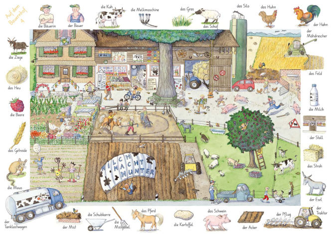 Wimmelbild Bauernhof 